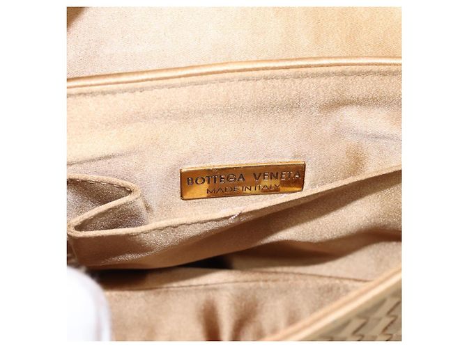 Borsa BOTTEGA VENETA INTRECCIATO Satin Gold Auth 197646 D'oro - vista 17