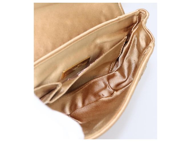 Borsa BOTTEGA VENETA INTRECCIATO Satin Gold Auth 197646 D'oro - vista 18