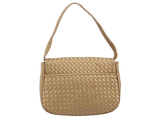 Borsa BOTTEGA VENETA INTRECCIATO Satin Gold Auth 197646 D'oro - vista 2