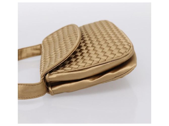 Borsa BOTTEGA VENETA INTRECCIATO Satin Gold Auth 197646 D'oro - vista 3
