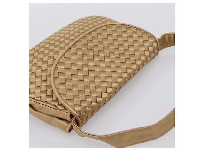 Borsa BOTTEGA VENETA INTRECCIATO Satin Gold Auth 197646 D'oro - vista 6