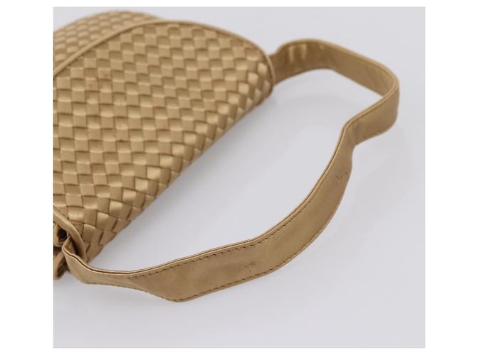 Borsa BOTTEGA VENETA INTRECCIATO Satin Gold Auth 197646 D'oro - vista 7