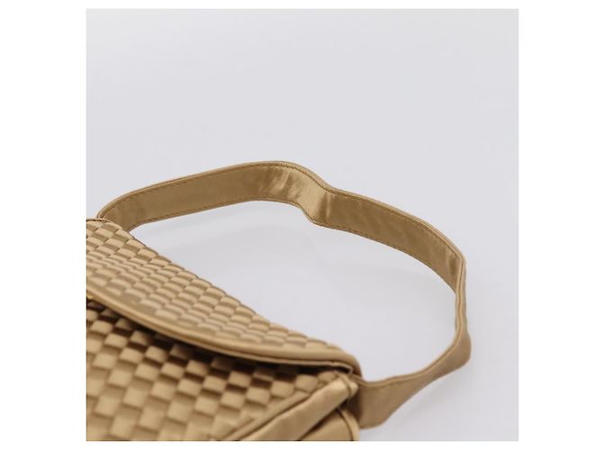 Borsa BOTTEGA VENETA INTRECCIATO Satin Gold Auth 197646 D'oro - vista 8