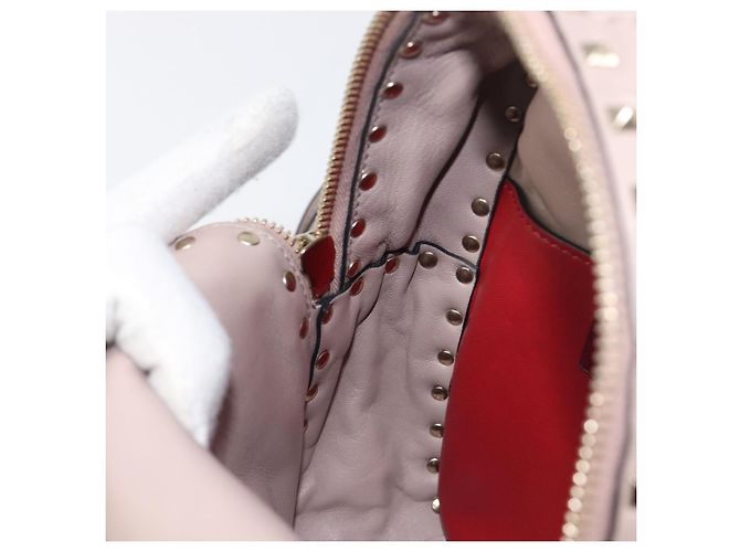 VALENTINO Rockstuds Rucksack Leder Beige Goldfarben Auth 198673M - Ansicht 21