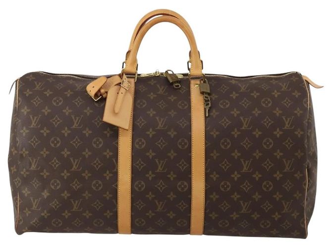 LOUIS VUITTON Monogram Keepall 55 Boston Bag M41424 LV Auth 196395V Monogramma - vista 13