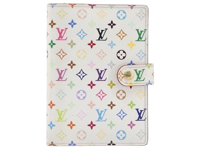 LOUIS VUITTON Monogram Multicolor Agenda PM Cover White R20896 LV Auth 199066 Blanc - vue 13
