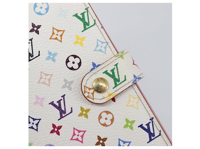 LOUIS VUITTON Monogram Multicolor Agenda PM Cover White R20896 LV Auth 199066 Blanc - vue 17