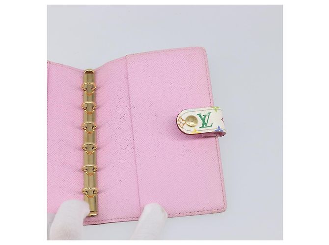 LOUIS VUITTON Monogram Multicolor Agenda PM Cover White R20896 LV Auth 199066 Blanc - vue 18