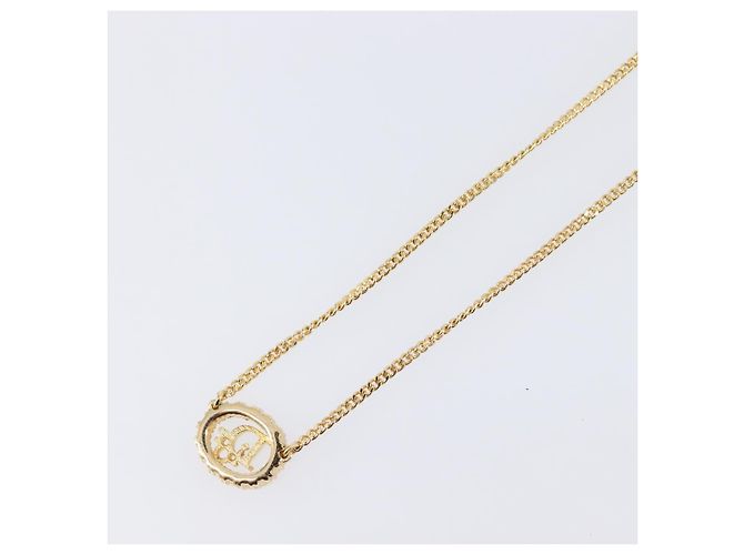 Collana Christian Dior metallo Gold Tone Auth 193448M - vista 10