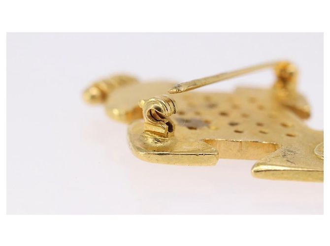 Spilla CHANEL Metallo Tono Oro CC Auth 197927M - vista 6
