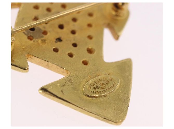 Spilla CHANEL Metallo Tono Oro CC Auth 197927M - vista 7