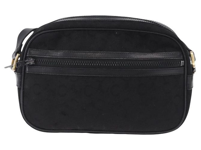 16 Céline Borsa a tracolla CELINE C Saluki Canvas Black Gold Tone Auth ep15727 Nero - vista 13