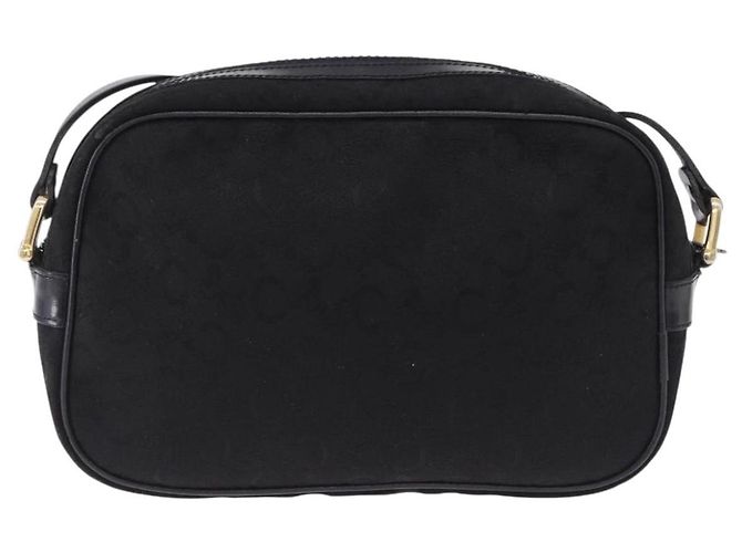 16 Céline Borsa a tracolla CELINE C Saluki Canvas Black Gold Tone Auth ep15727 Nero - vista 2