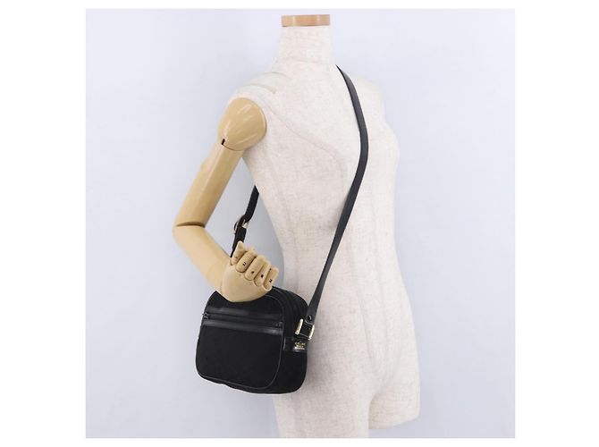 16 Céline Borsa a tracolla CELINE C Saluki Canvas Black Gold Tone Auth ep15727 Nero - vista 22