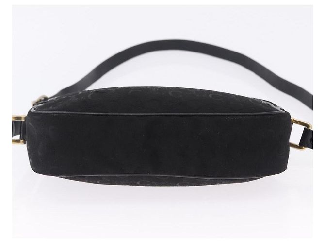 16 Céline Borsa a tracolla CELINE C Saluki Canvas Black Gold Tone Auth ep15727 Nero - vista 5