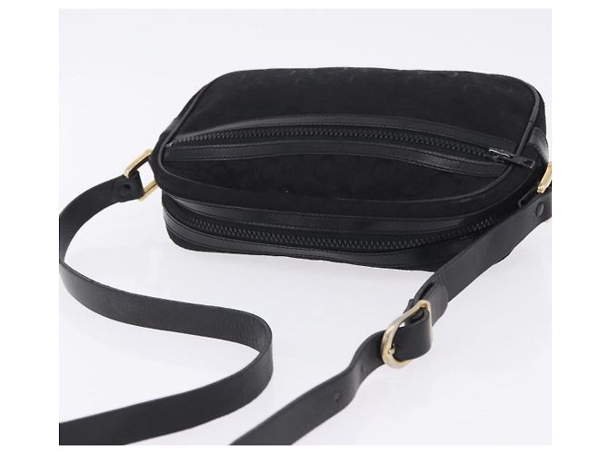 16 Céline Borsa a tracolla CELINE C Saluki Canvas Black Gold Tone Auth ep15727 Nero - vista 6