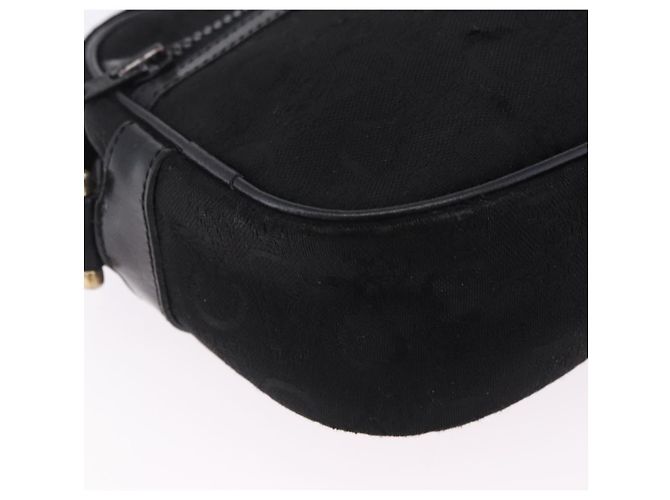 16 Céline Borsa a tracolla CELINE C Saluki Canvas Black Gold Tone Auth ep15727 Nero - vista 9