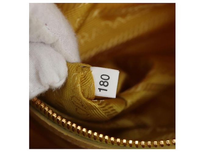 Sac à main PRADA Canvas 2way Gold Yellow Auth 197302V Doré Jaune - vue 10