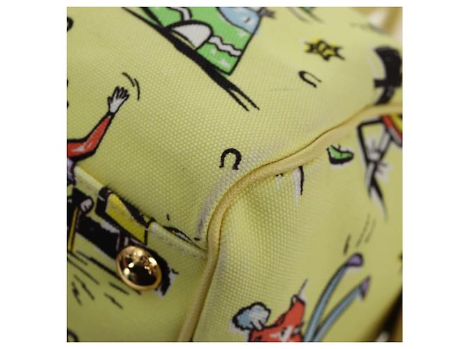Sac à main PRADA Canvas 2way Gold Yellow Auth 197302V Doré Jaune - vue 20