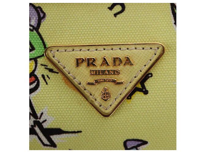 Sac à main PRADA Canvas 2way Gold Yellow Auth 197302V Doré Jaune - vue 23