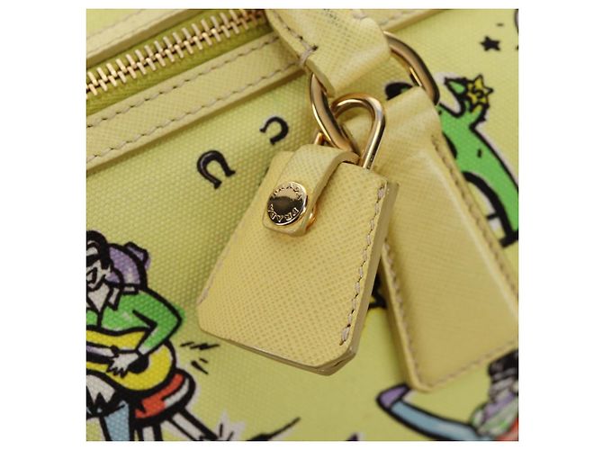 Sac à main PRADA Canvas 2way Gold Yellow Auth 197302V Doré Jaune - vue 24