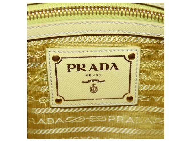 Sac à main PRADA Canvas 2way Gold Yellow Auth 197302V Doré Jaune - vue 28