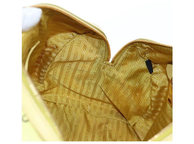 Sac à main PRADA Canvas 2way Gold Yellow Auth 197302V Doré Jaune - vue 30