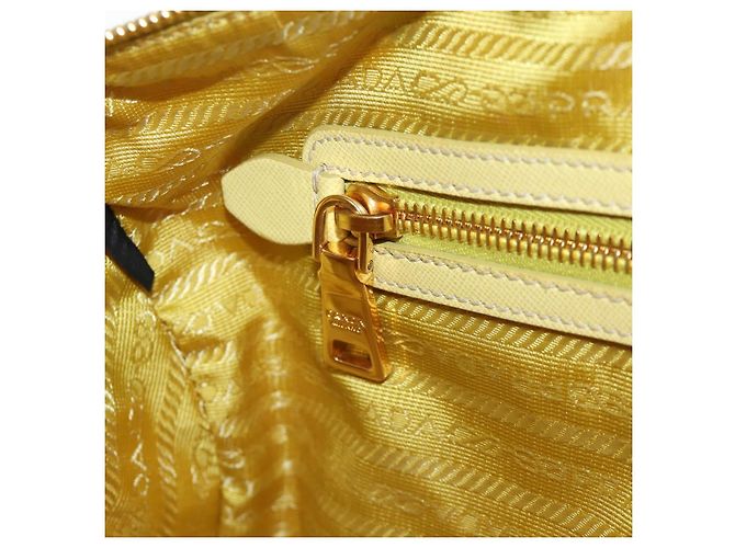 Sac à main PRADA Canvas 2way Gold Yellow Auth 197302V Doré Jaune - vue 31