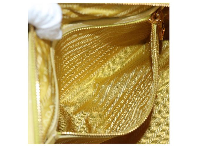 Sac à main PRADA Canvas 2way Gold Yellow Auth 197302V Doré Jaune - vue 32