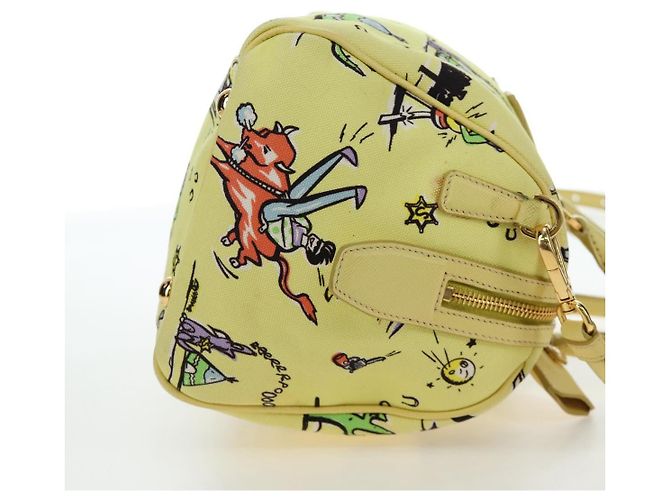 Sac à main PRADA Canvas 2way Gold Yellow Auth 197302V Doré Jaune - vue 4