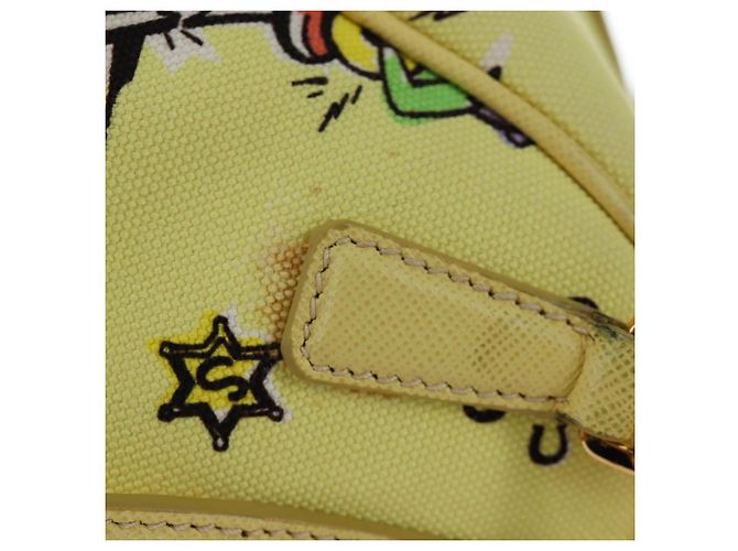 Sac à main PRADA Canvas 2way Gold Yellow Auth 197302V Doré Jaune - vue 5