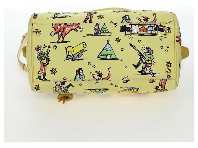 Sac à main PRADA Canvas 2way Gold Yellow Auth 197302V Doré Jaune - vue 6