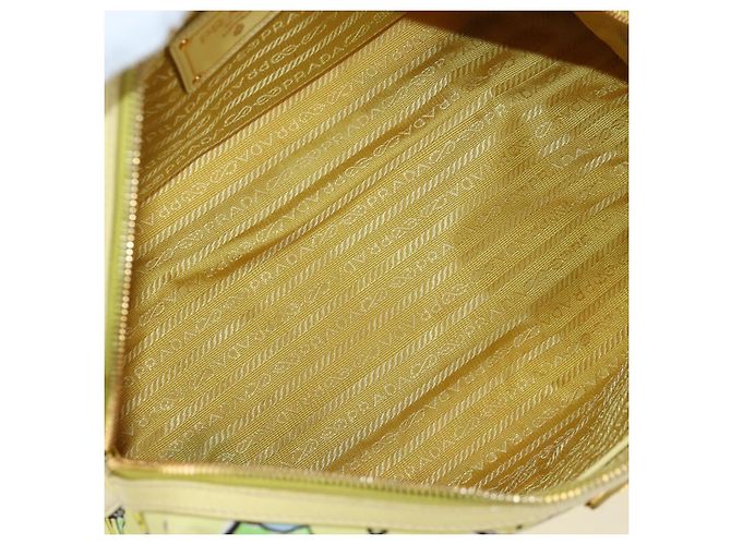 Sac à main PRADA Canvas 2way Gold Yellow Auth 197302V Doré Jaune - vue 9