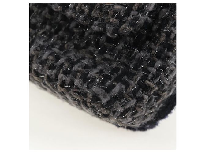 CHANEL Schultertasche mit Kette Tweed Schwarz Goldfarben CC Auth BA14816SM - Ansicht 17
