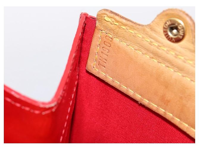 LOUIS VUITTON Monogram Vernis Stanton Hand Bag Red M91078 LV Auth 197637 Rosso - vista 12