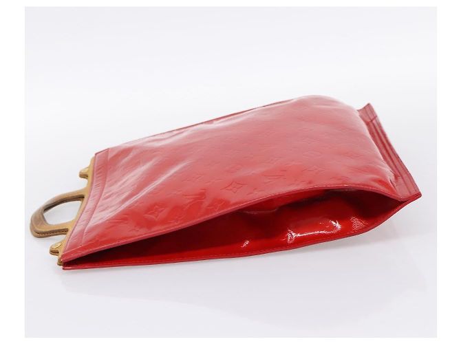 LOUIS VUITTON Monogram Vernis Stanton Hand Bag Red M91078 LV Auth 197637 Rosso - vista 3