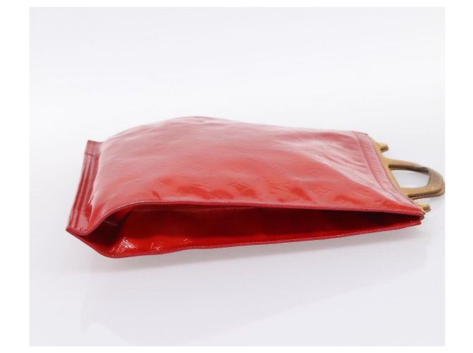 LOUIS VUITTON Monogram Vernis Stanton Hand Bag Red M91078 LV Auth 197637 Rosso - vista 4