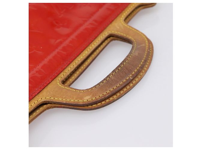 LOUIS VUITTON Monogram Vernis Stanton Hand Bag Red M91078 LV Auth 197637 Rosso - vista 7