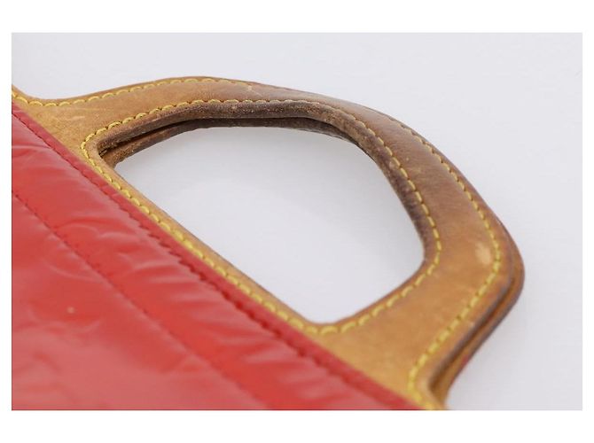 LOUIS VUITTON Monogram Vernis Stanton Hand Bag Red M91078 LV Auth 197637 Rosso - vista 8