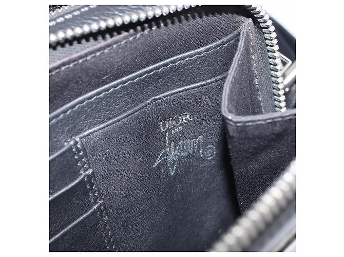Borsa a Tracolla Christian Dior in Pelle Shawn Stussy Nero Argento Auth 196095M - view 17