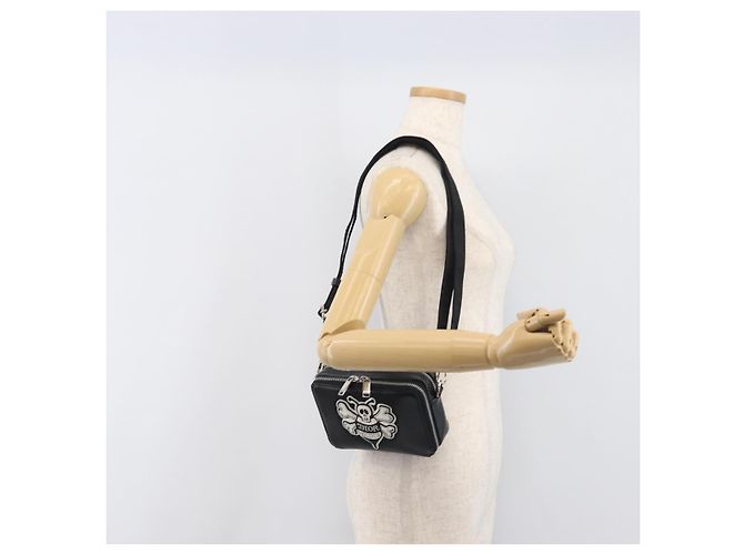 Borsa a Tracolla Christian Dior in Pelle Shawn Stussy Nero Argento Auth 196095M - view 25