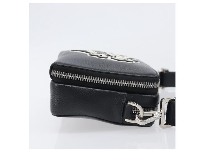 Borsa a Tracolla Christian Dior in Pelle Shawn Stussy Nero Argento Auth 196095M - view 4