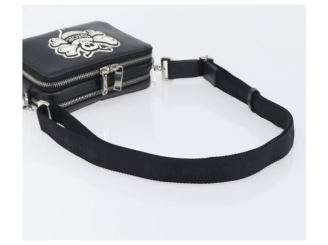 Borsa a Tracolla Christian Dior in Pelle Shawn Stussy Nero Argento Auth 196095M - view 7