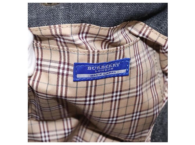 Borsa a tracolla BURBERRY Blue Label in denim blu navy e oro Auth 199650V D'oro - vista 11