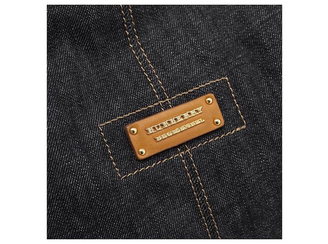Borsa a tracolla BURBERRY Blue Label in denim blu navy e oro Auth 199650V D'oro - vista 18