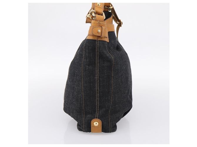 Borsa a tracolla BURBERRY Blue Label in denim blu navy e oro Auth 199650V D'oro - vista 4