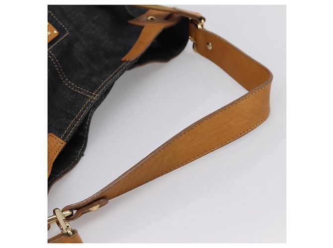 Borsa a tracolla BURBERRY Blue Label in denim blu navy e oro Auth 199650V D'oro - vista 7