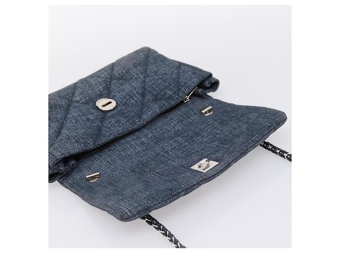 Borsa a tracolla Salvatore Ferragamo Denim Vala Ribbon Chain Blu Auth BA15284V Argento - vista 14
