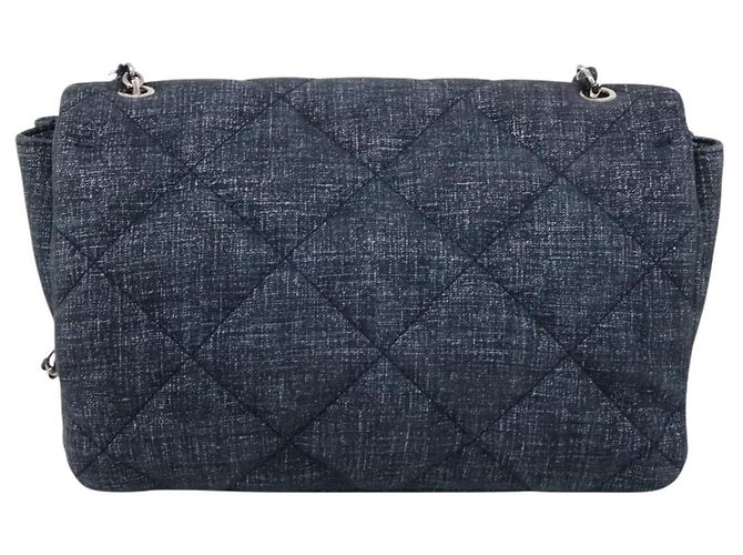 Borsa a tracolla Salvatore Ferragamo Denim Vala Ribbon Chain Blu Auth BA15284V Argento - vista 3