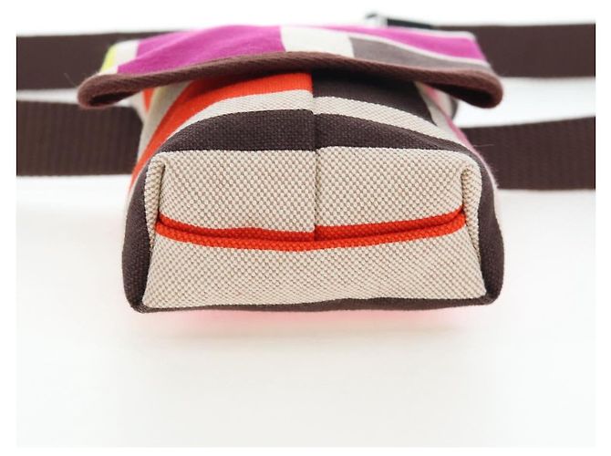 Hermès HERMES Animo Block Bag Borsa a Tracolla Canvas Multicolor Silver Auth 196668M Argento Multicolore - vista 10